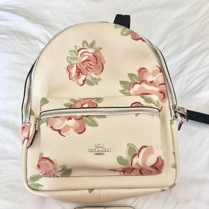 EUC Coach Charlie Floral Backpack and small Wallet